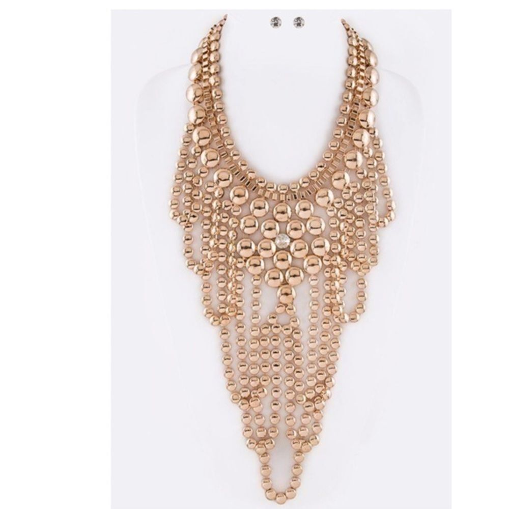 Disc Layer Statement Necklace Set